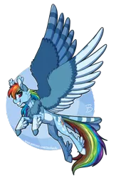 Size: 984x1508 | Tagged: safe, artist:inuhoshi-to-darkpen, derpibooru import, rainbow dash, pegasus, pony, backwards cutie mark, chest fluff, ear fluff, female, flying, hoof fluff, image, mare, png, redesign, simple background, smiling at you, spread wings, tail feathers, transparent background, wing fluff, wings