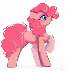 Size: 1919x2083 | Tagged: safe, artist:mirtash, artist:raily, derpibooru import, pinkie pie, earth pony, pony, :p, chest fluff, cute, diapinkes, ear fluff, female, freckles, image, jpeg, mare, missing cutie mark, profile, simple background, solo, tongue out, white background