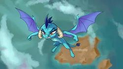 Size: 2048x1158 | Tagged: safe, artist:aanotherpony, derpibooru import, princess ember, dragon, cloud, dragoness, female, flying, image, jpeg, sky, solo