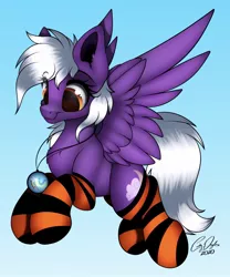 Size: 828x994 | Tagged: safe, artist:emilywulfstudios, derpibooru import, oc, oc:nighty cloud, unofficial characters only, pegasus, pony, clothes, image, jpeg, pegasus oc, socks, solo, stockings, striped socks, striped stockings, thigh highs, wings