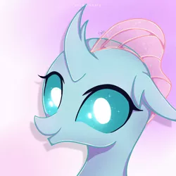 Size: 1280x1280 | Tagged: safe, artist:nnaly, derpibooru import, ocellus, changedling, changeling, bust, catchlights, cute, diaocelles, female, image, jpeg, portrait, quadrupedal, signature, smiling, solo, sparkly eyes