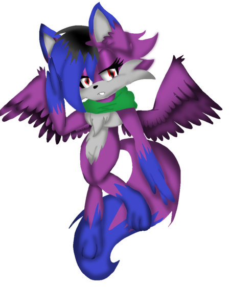 Size: 960x1280 | Tagged: safe, artist:juliet-gwolf18, derpibooru import, oc, unofficial characters only, anthro, digitigrade anthro, wolf, wolf pony, chest fluff, clothes, eyelashes, female, image, png, scarf, simple background, solo, transparent background, wings