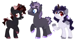 Size: 4768x2512 | Tagged: safe, artist:fcrestnymph, derpibooru import, oc, unofficial characters only, pony, unicorn, female, image, male, mare, offspring, parent:king sombra, parent:rarity, parents:sombrarity, png, simple background, stallion, transparent background