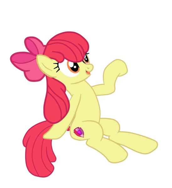 Size: 1205x1320 | Tagged: safe, artist:gmaplay, derpibooru import, apple bloom, earth pony, pony, growing up is hard to do, bow, female, image, older, older apple bloom, open mouth, png, raised hoof, simple background, sitting, solo, transparent background, vector