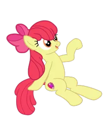 Size: 1205x1320 | Tagged: safe, artist:gmaplay, derpibooru import, apple bloom, earth pony, pony, growing up is hard to do, bow, female, image, older, older apple bloom, open mouth, png, raised hoof, simple background, sitting, solo, transparent background, vector