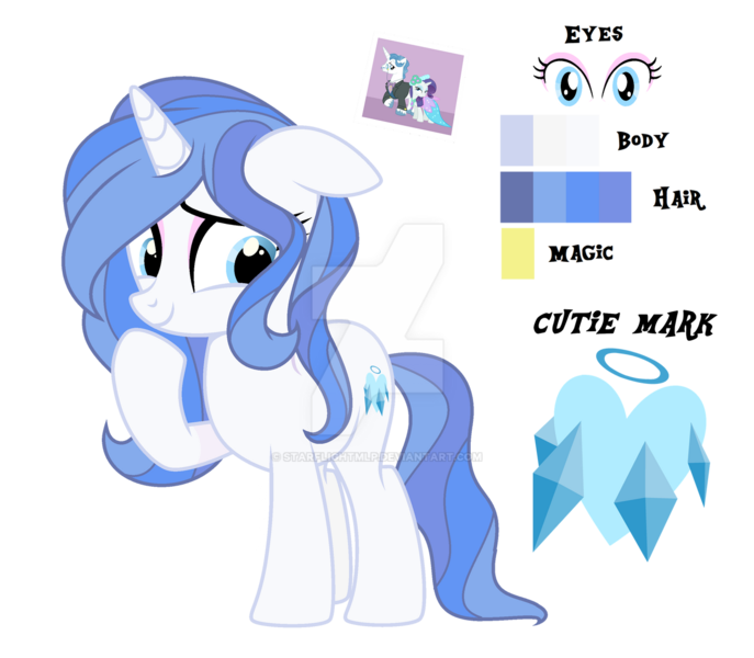 Size: 1280x1118 | Tagged: safe, artist:starflightmlp, derpibooru import, oc, oc:shiny, pony, unicorn, deviantart watermark, female, floppy ears, image, mare, obtrusive watermark, offspring, parent:fancypants, parent:rarity, parents:raripants, png, reference sheet, simple background, solo, transparent background, watermark