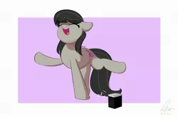 Size: 3000x2000 | Tagged: safe, artist:potato22, derpibooru import, octavia melody, earth pony, pony, cute, dancing, extended trot pose, eyes closed, female, high res, image, jpeg, mare, music, music notes, open mouth, raised hoof, raised leg, smiling, solo, tavibetes