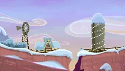 Size: 1280x720 | Tagged: safe, derpibooru import, screencap, hearthbreakers, background, christmas, christmas lights, hearth's warming, holiday, image, no pony, png, rock farm, scenic ponyville, snow, winter