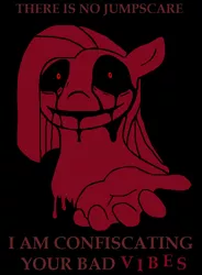 Size: 756x1025 | Tagged: grimdark, artist:escaped_warcriminal, derpibooru import, pinkie pie, pony, luna game, black sclera, creepy, creepy smile, creepypasta, cursed image, fingers, hand, image, meme, ms paint, nightmare fuel, pinkamena diane pie, png, red eyes, smiling, suddenly hands, this will end in cupcakes, vibe check, zalgo, zalgo pie