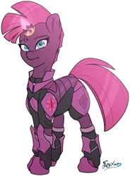 Size: 1350x1830 | Tagged: safe, artist:fluffyxai, derpibooru import, tempest shadow, pony, accessories, alternate design, alternate hairstyle, armor, clothes, ear piercing, female, image, looking at you, magic, magical artifact, mare, piercing, png, prosthetic horn, prosthetics, redesign, reformed, scar, simple background, solo, standing, tempest gets her horn back, transparent background