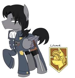 Size: 3500x3650 | Tagged: safe, artist:pencilsparkreignited, derpibooru import, oc, oc:yuuki rejioneru, pegasus, pony, baton, colored wings, gray coat, handkerchief, image, long mane, male, multicolored wings, oc ref, png, police, police baton, police captain, police officer, police uniform, ponytail, purple eyes, reference sheet, short tail, simple background, stallion, transparent background, wings