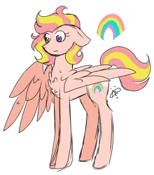 Size: 400x454 | Tagged: safe, artist:gallantserver, derpibooru import, oc, oc:peaches, pegasus, pony, female, image, magical lesbian spawn, mare, offspring, parent:fluttershy, parent:sunset shimmer, parents:sunshyne, png, simple background, solo, transparent background