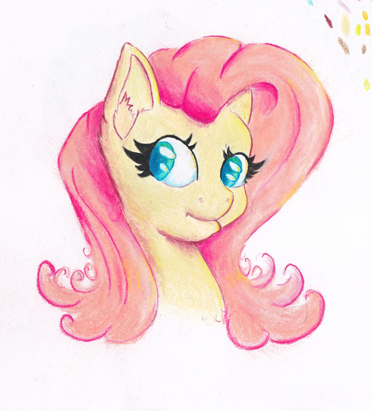 Size: 3851x4251 | Tagged: safe, artist:nedemai, derpibooru import, fluttershy, pegasus, pony, bust, colored pencil drawing, female, image, jpeg, mare, portrait, simple background, solo, traditional art, white background