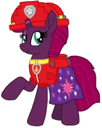 Size: 826x1030 | Tagged: safe, artist:徐詩珮, derpibooru import, fizzlepop berrytwist, tempest shadow, series:sprglitemplight diary, series:sprglitemplight life jacket days, series:springshadowdrops diary, series:springshadowdrops life jacket days, alternate universe, clothes, female, i can't believe it's not ejlightning007arts, image, marshall (paw patrol), paw patrol, png, simple background, solo, transparent background