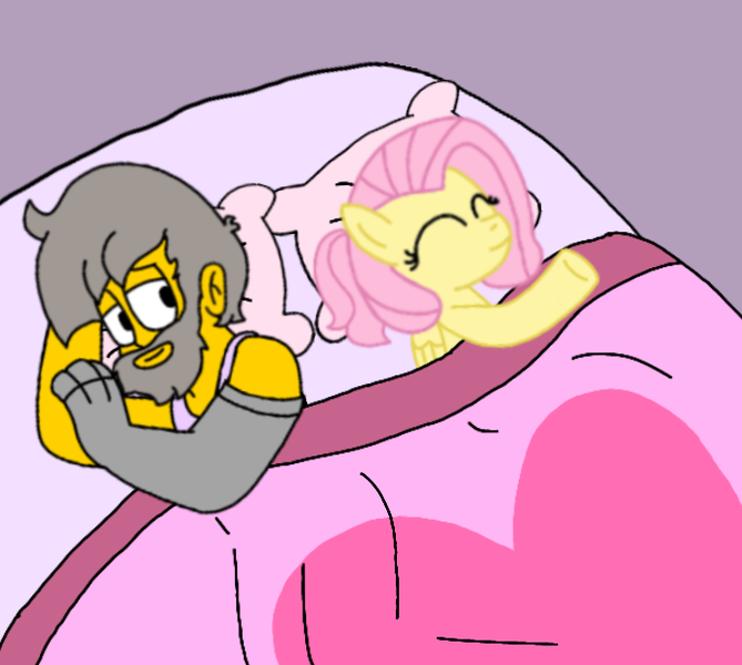 Size: 688x617 | Tagged: safe, artist:haileykitty69, derpibooru import, fluttershy, human, pegasus, beard, crossover, crossover shipping, facial hair, fluttermour, future, image, png, seymour skinner, shipping, the simpsons