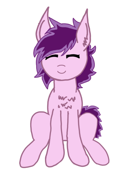 Size: 2443x3257 | Tagged: safe, artist:antique1899, derpibooru import, oc, oc:lavender love, unofficial characters only, earth pony, pony, derpibooru community collaboration, 2021 community collab, chest fluff, ear fluff, eyes closed, image, png, simple background, sitting, smiling, solo, transparent background