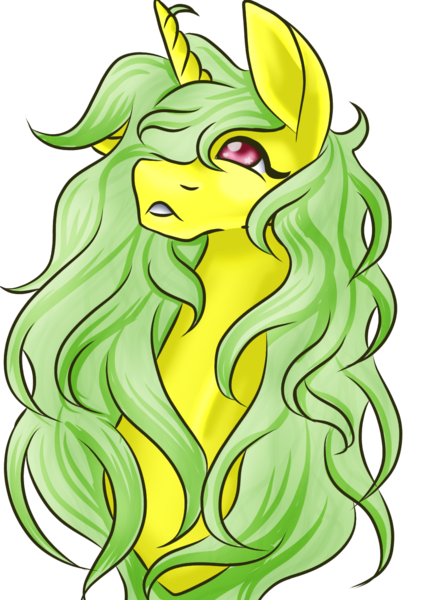 Size: 986x1395 | Tagged: safe, artist:denali, derpibooru import, oc, oc:lemon breeze, pony, unicorn, big mane, female, image, looking up, png, simple background, solo, transparent background