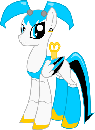 Size: 400x545 | Tagged: safe, artist:kaleidoscopecolor, derpibooru import, ponified, pegasus, pony, robot, bob-omb, crossover, female, image, jenny wakeman, my life as a teenage robot, png, simple background, solo, transparent background, wind up key