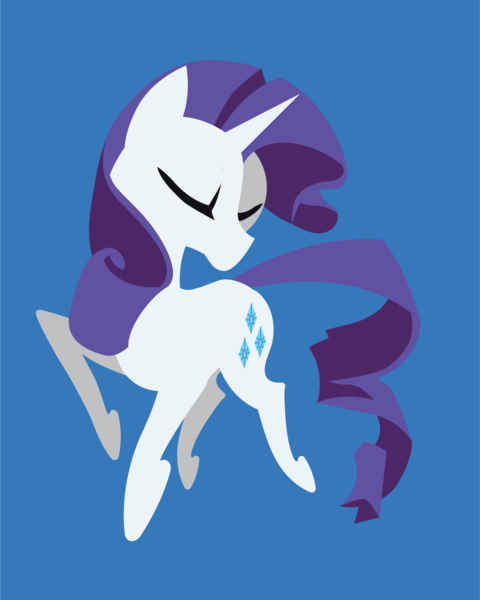 Size: 1201x1500 | Tagged: safe, artist:samoht-lion, derpibooru import, rarity, pony, unicorn, blue background, eyes closed, female, image, lineless, mare, minimalist, modern art, png, simple background, solo