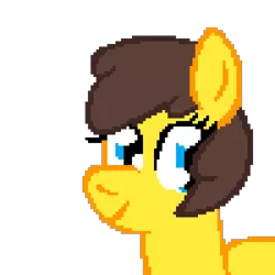 Size: 1024x1024 | Tagged: safe, artist:mario64, derpibooru import, heidi hay, earth pony, pony, alternate hairstyle, cute, female, filly, heidibetes, image, pixel art, png, simple background, solo, transparent background