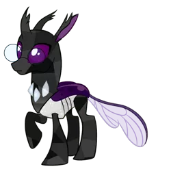 Size: 763x763 | Tagged: safe, derpibooru import, oc, oc:obsidian chitin, unofficial characters only, changedling, changeling, crystal pony, crystallized, image, png, simple background, solo, transparent background