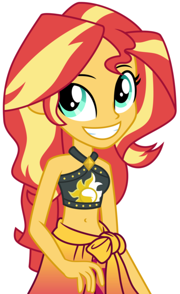 Size: 1024x1668 | Tagged: safe, artist:emeraldblast63, derpibooru import, sunset shimmer, equestria girls, equestria girls series, forgotten friendship, rainbow rocks, belly button, bikini, clothes, cute, female, grin, image, png, sarong, shimmerbetes, simple background, sleeveless, smiling, solo, swimsuit, transparent background