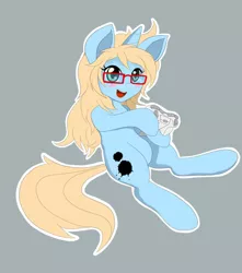 Size: 1132x1280 | Tagged: safe, artist:skatalapu, derpibooru import, oc, unofficial characters only, pony, unicorn, controller, female, glasses, image, jpeg, open mouth, simple background, solo, video game