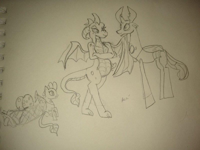 Size: 4096x3072 | Tagged: artist needed, safe, derpibooru import, princess ember, thorax, oc, changedling, changeling, hybrid, baby, changeling x dragon, egg, embrax, female, image, interspecies offspring, jpeg, king thorax, male, nest, offspring, parent:princess ember, parent:thorax, parents:embrax, pencil drawing, pregnant, romance, romantic, shipping, straight, traditional art