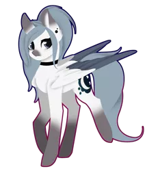 Size: 2352x2549 | Tagged: safe, artist:riariirii2, derpibooru import, oc, unofficial characters only, pegasus, pony, choker, image, pegasus oc, png, simple background, socks (coat marking), solo, transparent background, two toned wings, wings