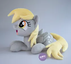 Size: 1400x1260 | Tagged: safe, artist:meplushyou, derpibooru import, derpy hooves, pegasus, pony, image, irl, jpeg, lying down, photo, plushie, prone, solo