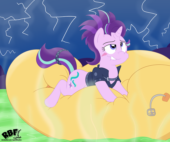 Size: 4800x4000 | Tagged: suggestive, artist:rupertbluefox, derpibooru import, starlight glimmer, pony, unicorn, ahegao, blushing, cartoon, female, fetish, gameloft, grinding, image, inflatable, inflatable fetish, inflatable raft, lip bite, mare, open mouth, png, punk, raft, riding, rubbery, slime, squeaky, squishy, steaming, that pony sure does love rafts, tongue out, toony