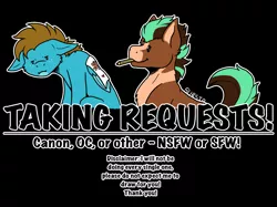 Size: 1366x1024 | Tagged: safe, artist:sursiq, derpibooru import, oc, oc:carbon, oc:sagebrush, unofficial characters only, earth pony, pony, black background, floppy ears, image, png, request, requested art, simple background