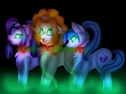 Size: 1080x810 | Tagged: safe, artist:rxndxm.artist, derpibooru import, adagio dazzle, aria blaze, sonata dusk, ponified, pony, :o, black background, chest fluff, equestria girls ponified, female, glowing eyes, image, jewelry, jpeg, mare, necklace, open mouth, simple background, smiling, stinky neck, stinky nose, stinky smell, stinky sniff, stinky tongue, the dazzlings