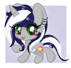 Size: 913x867 | Tagged: safe, artist:blastart, derpibooru import, oc, oc:starlit nightcast, pony, unicorn, chibi, commission, cute, ear piercing, earring, female, freckles, green eyes, image, jewelry, piercing, png, snaggletooth, solo, ych result