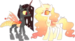 Size: 4799x2673 | Tagged: safe, artist:kurosawakuro, derpibooru import, oc, unofficial characters only, changepony, hybrid, image, interspecies offspring, offspring, parent:king sombra, parent:queen chrysalis, parents:chrysombra, png, simple background, transparent background
