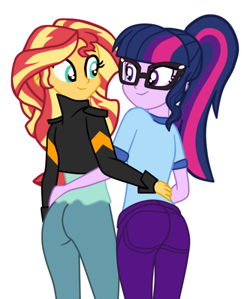 Size: 1412x1739 | Tagged: safe, artist:gmaplay, derpibooru import, sci-twi, sunset shimmer, twilight sparkle, human, equestria girls, ass, bunset shimmer, butt, duo, duo female, female, image, lesbian, pair, plot pair, png, sci-twibutt, scitwishimmer, shipping, simple background, stupid sexy sci-twi, stupid sexy sunset shimmer, stupid sexy twilight, sunsetsparkle, transparent background, twibutt, vector