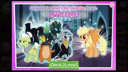 Size: 667x375 | Tagged: safe, derpibooru import, idw, official, applejack, granny smith, the headless horse (character), zecora, bat pony, changeling, earth pony, hamster, headless horse, pony, zebra, advertisement, applebat, bat ponified, clothes, collection, costume, female, gameloft, halloween, hamster of pygolia, headless, holiday, idw showified, image, jpeg, male, mare, mirror universe, nightmare night costume, race swap