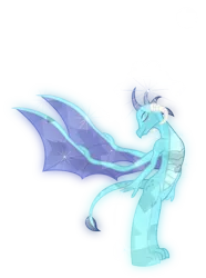 Size: 5858x7870 | Tagged: safe, alternate version, artist:lincolnbrewsterfan, derpibooru import, edit, editor:nc-tv, princess ember, dragon, crystal dragon, crystalline, derpibooru exclusive, dragoness, eyes closed, female, image, png, simple background, smiling, solo, standing, transparent background, wings