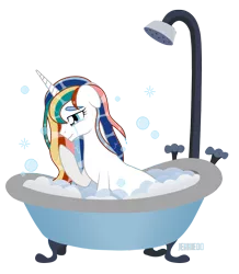 Size: 1048x1200 | Tagged: safe, artist:jennieoo, derpibooru import, oc, oc:amethyst, pony, unicorn, bath, crying, image, png, regret, sad, show accurate, shower, simple background, solo, tears of pain, transparent background, vector