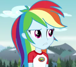 Size: 1224x1080 | Tagged: safe, derpibooru import, screencap, rainbow dash, equestria girls, legend of everfree, camp everfree outfits, cropped, cute, dashabetes, image, not impressed, png, solo