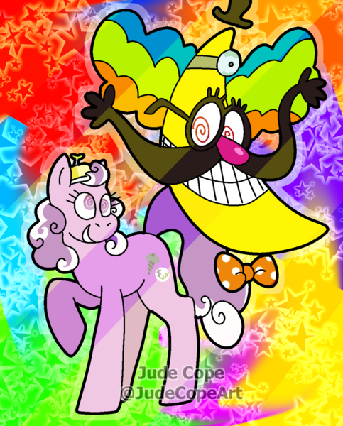 Size: 1024x1271 | Tagged: safe, artist:usagi-kinnie, derpibooru import, screwball, earth pony, pony, crossover, dr screwball jones, image, png, wander over yonder