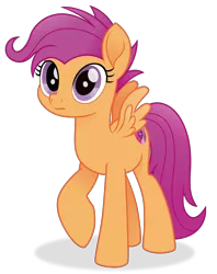 Size: 5105x6456 | Tagged: safe, artist:cirillaq, derpibooru import, scootaloo, pegasus, pony, growing up is hard to do, my little pony: the movie, absurd resolution, cutie mark, female, image, mare, movie accurate, older, older scootaloo, png, raised hoof, simple background, solo, transparent background, vector