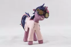 Size: 1280x854 | Tagged: safe, artist:azgchip, derpibooru import, twilight sparkle, pony, unicorn, clothes, craft, goggles, image, jpeg, lab coat, photo, scientist, sculpture, smiling, solo, unicorn twilight, wax