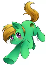 Size: 1130x1594 | Tagged: safe, artist:nekoshiei, artist:ramivic, derpibooru import, part of a set, oc, oc:broccoli stalk, unofficial characters only, earth pony, pony, action pose, broccoli, commission, female, filly, food, green, image, jpeg, manga style, short hair, simple background, solo, violet eyes, white background