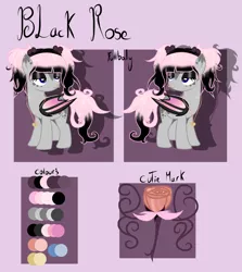 Size: 2311x2596 | Tagged: safe, artist:nightfoxgangsters, derpibooru import, oc, oc:black rose, bat pony, bat pony oc, bat wings, image, png, reference sheet, solo, wings