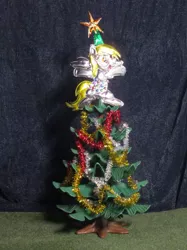 Size: 2217x2957 | Tagged: safe, alternate version, artist:malte279, derpibooru import, derpy hooves, christmas, christmas tree, craft, hearth's warming eve, hearth's warming tree, holiday, image, irl, jpeg, metal foil, photo, relief, tree