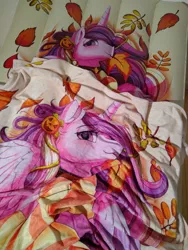 Size: 960x1280 | Tagged: suggestive, artist:pridark, derpibooru import, princess cadance, alicorn, autumn, blanket, clothes, costume, crotch bulge, female, fluffy, halloween, halloween costume, holiday, image, inflatable, jpeg, pumpkin, socks, solo, solo female