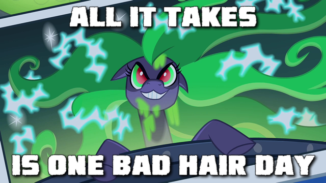 Size: 640x360 | Tagged: safe, derpibooru import, edit, edited screencap, editor:tngjstn, screencap, mane-iac, pony, power ponies (episode), batman, caption, comic, comic strip, dc comics, female, funny, funny as hell, image, image macro, insanity, meme, mutant, mutation, png, quote, reference, shitposting, solo, supervillain, text, the joker, the killing joke, this did not end well