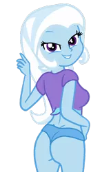 Size: 568x882 | Tagged: suggestive, artist:gmaplay, derpibooru import, trixie, human, equestria girls, ass, blue underwear, breasts, butt, clothes, female, image, looking at you, panties, png, seductive, seductive pose, simple background, solo, stupid sexy trixie, the great and powerful ass, transparent background, underwear, vector