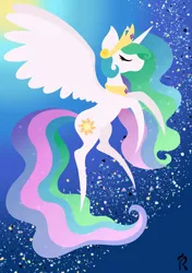 Size: 1748x2480 | Tagged: safe, artist:dawn-designs-art, derpibooru import, princess celestia, alicorn, pony, abstract, abstract art, abstract background, eyes closed, flying, image, modern art, png, solo, sunlight